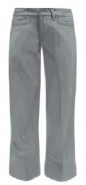 Junior Grey Low-Rise Flare Leg Adjustable Waist Uniform Pants