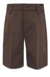 Boys Flat Front Brown Adjustable Waist School Shorts By French Toast