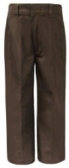 Rifle Boys Flat Front Adjustable Waist Brown School Uniform Pants